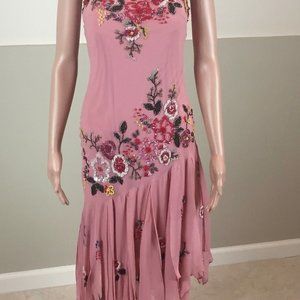Sue Wong Beaded Rose Dress Formal Cocktail